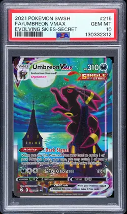 2021 POKEMON SWORD & SHIELD EVOLVING SKIES SECRET FULL ART/UMBREON VMAX PSA 10 - Image 1