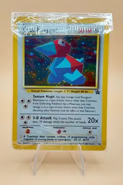 Cool Porygon Holo Pokemon Black Star Promo #15 WOTC 1999-2000 SEALED SWIRL - Image 1