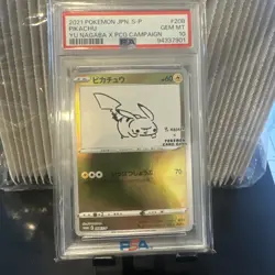2021 Pikachu Yu Nagaba PCG Campaign Pokemon Japanese #208 PSA 10 - Image 2