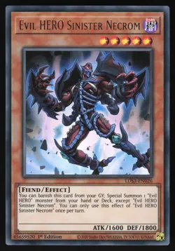 Evil HERO Sinister Necrom - LDS3-EN026 - Ultra Rare - 1st Edition Yugioh - Image 1
