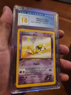 (POP 6) CGC 10 Pokemon Card Gym Challenge 93/132 SABRINA'S ABRA 1st Edition - Image 1