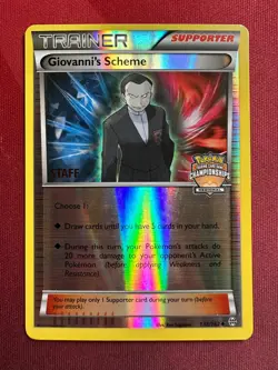 GIOVANNI'S SCHEME 138/162 BREAKthrough STAFF STAMPED REGIONALS Pokemon card NM - Image 1