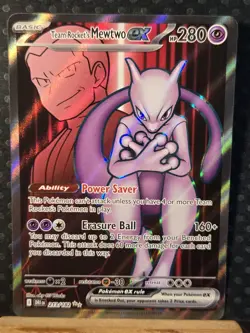Pokemon Team Rocket's Mewtwo ex - 213/182 Full Art Destined Rivals NM Near Mint - Image 1