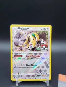 Regigigas 84/111 Crimson Invasion League Challenge Promo 1st Place LP Pokemon - Image 1