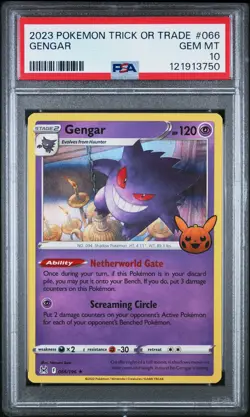 2023 POKEMON TRICK OR TRADE #066 GENGAR PSA 10 - Image 1
