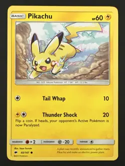 Pokemon TCG Pikachu 40/147 SM Burning Shadows Regular Common NM - Image 1