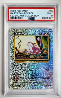 Pokemon PSA 9 Legendary Collection REVERSE HOLO Rattata 89/110 - PSA MINT 9 - Image 1