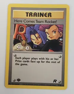 POKEMON HERE COMES TEAM ROCKET 71/82 RARE TEAM ROCKET 1st EDITION LP-NM - Image 1