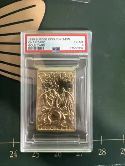 1999 BURGER KING POKEMON GOLD CARDS CHARIZARD PSA 6 - Image 1