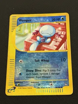Wooper 66/147 Aquapolis Reverse Holo Foil Pokemon Card HP Rare - Image 1