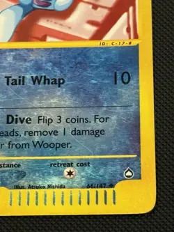 Wooper 66/147 Aquapolis Reverse Holo Foil Pokemon Card HP Rare - Image 4