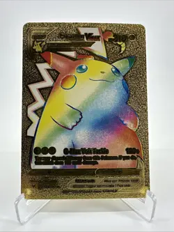Pikachu VMAX Gold Foil Textured Rainbow Edition Display Card 44/185 - Image 1