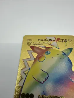 Pikachu VMAX Gold Foil Textured Rainbow Edition Display Card 44/185 - Image 3