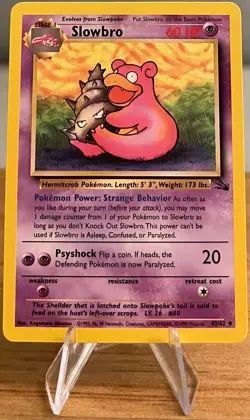 Slowbro #80 Non-Holo Pokemon Card Near Mint 43/62 Uncommon Fossil Set 1999 - Image 3