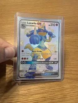 Pokemon TCG Lucario GX Hidden Fates Holo Full Art Ultra Rare Card SV64/SV94 - Image 1