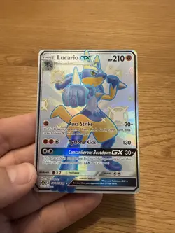 Pokemon TCG Lucario GX Hidden Fates Holo Full Art Ultra Rare Card SV64/SV94 - Image 2