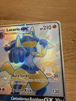 Pokemon TCG Lucario GX Hidden Fates Holo Full Art Ultra Rare Card SV64/SV94 - Image 4
