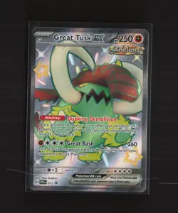 Great Tusk ex SVP072 Black Star Promo Full Art Shiny Holo Pokemon Card - Image 2