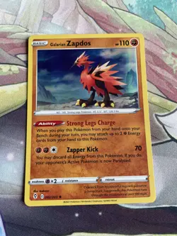 Galarian Zapdos 082/203 Evolving Skies Rare Holo Pokemon Card NM - Image 1
