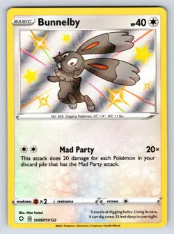 Bunnelby SV097/SV122 Shining Fates Shiny Holo Rare Baby Pokemon Card - Image 4