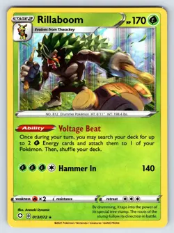 Rillaboom 013/072 Shining Fates Holo Rare Pokemon Card - Image 5