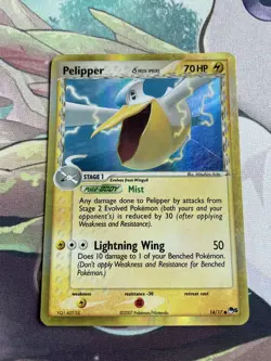 Pelipper Delta Species 14/17 POP Series 5 Common Holo Pokemon Card DMG - Image 1