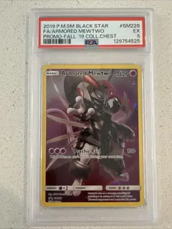 Armored Mewtwo SM228 Pokemon Promo Card PSA Misgrade PSA 5 - Image 1