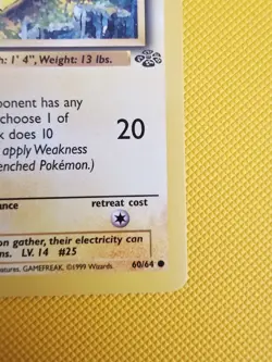 1999 Pokemon TCG Pikachu Card 60/64 Jungle 1st Edition Red Cheeks NM - Image 2