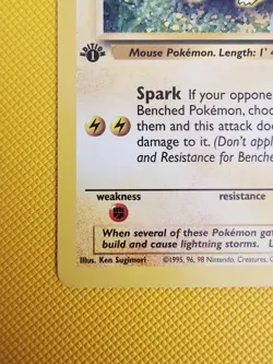 1999 Pokemon TCG Pikachu Card 60/64 Jungle 1st Edition Red Cheeks NM - Image 3
