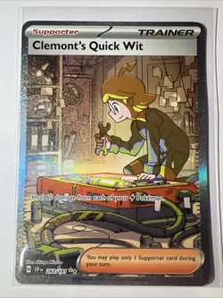 Pokemon TCG Clemonts Quick Wit Surging Sparks Special Illustration Card 243/191 - Image 1