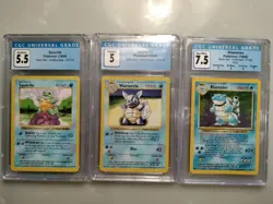 Pokemon Base Set BLASTOISE EVOLUTION LINE Shadowless CGC 5 to 7.5 #63 #42 #2 - Image 1