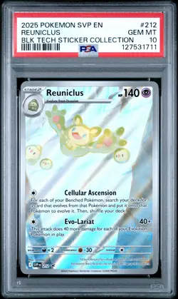 2025 POKEMON SVP EN-SV BLACK STAR PROMO #212 REUNICLUS PSA 10 - Image 1