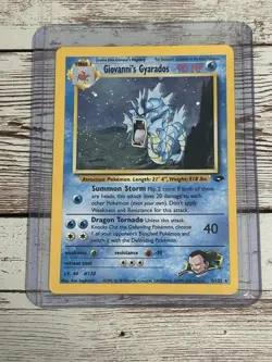 Pokemon TCG Giovanni's Gyarados Holo Swirl 5/132 Gym Challenge - Image 1