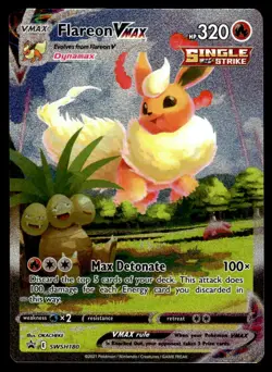 2021 Pokemon Sword & Shield Promos SWSH180 Flareon VMAX Light Play - Image 1