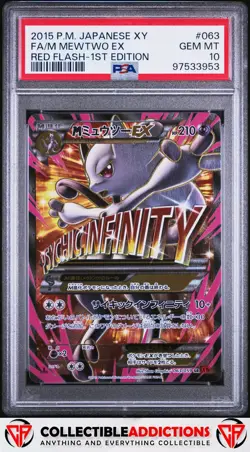 2015 Pokemon Japanese Xy Red Flash #063 M Mewtwo Ex Red Flash-1st Edition PSA 10 - Image 1