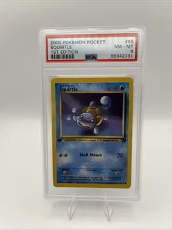 Squirtle 2000 Pokemon Rocket 1st Edition 68/82 PSA 8 - Image 1