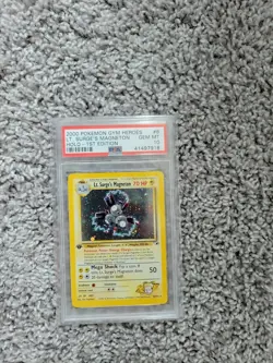 Pokemon Gym Heroes PSA 10 Gem Mint 1st Edition Lt. Surge's Magneton 8/132 2000 - Image 1