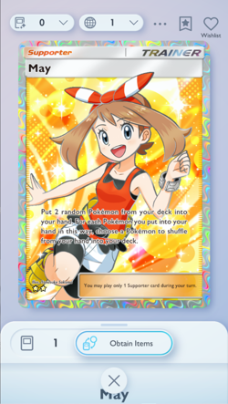 May Full Art in Pokemon TCG Pocket, English language, Mega-Rising - Image 1
