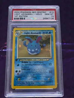 2002 Pokemon Neo Destiny "Light Azumarill" 1st Edition Holo #13 PSA 10 Gem Mint - Image 1