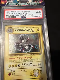 1998 Pokemon Japanese Gym Lt. Surge’s Magneton #82 Holo PSA 9 SWIRL! - Image 2
