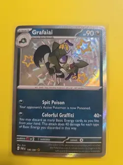 Pokemon TCG Grafaiai Scarlet Violet: Paldean Fates 190/091 Holo Shiny Rare NM - Image 1