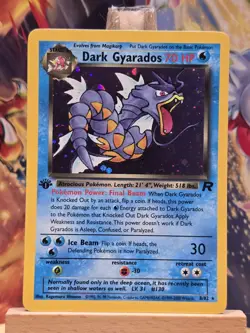 Pokemon TCG Dark Gyarados 1st Edition Rare Holo Card #8/82 Team Rocket SWIRL 🌀 - Image 1