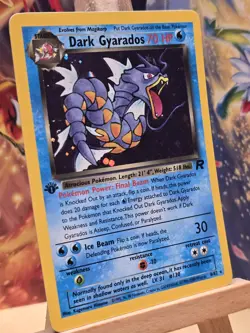 Pokemon TCG Dark Gyarados 1st Edition Rare Holo Card #8/82 Team Rocket SWIRL 🌀 - Image 3