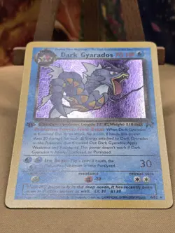 Pokemon TCG Dark Gyarados 1st Edition Rare Holo Card #8/82 Team Rocket SWIRL 🌀 - Image 4