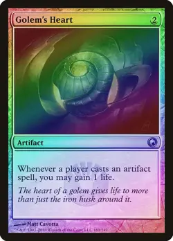 Golem's Heart FOIL Scars of Mirrodin HEAVILY PLD Artifact Uncommon CARD ABUGames - Image 1