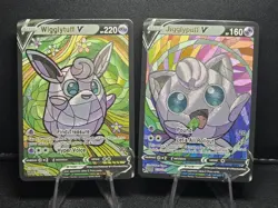 Wigglytuff & Jigglypuff CUSTOM Stained Glass Holo Cards -Display Only Textured - Image 1