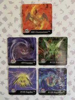 Vintage Pokemon Action Flipz 3D Lenticular Cards Lot Of 5, Charizard, Gengar Etc - Image 1