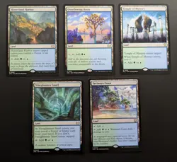 MTG Magic Set of 5 Simic Dual Lands EDH Commander Deck Staples Green Blue Mana - Image 1