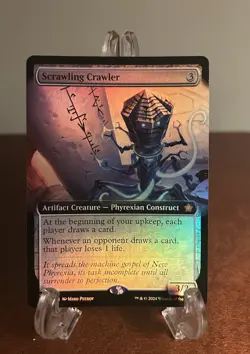 MTG Scrawling Crawler Extended Art Foundations FDN Foil NM Mint Magic #486 - Image 1