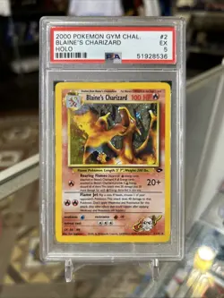 2000 POKEMON GYM CHALLENGE HOLO #2 BLAINE'S CHARIZARD PSA 5 2/132 HOT - Image 1